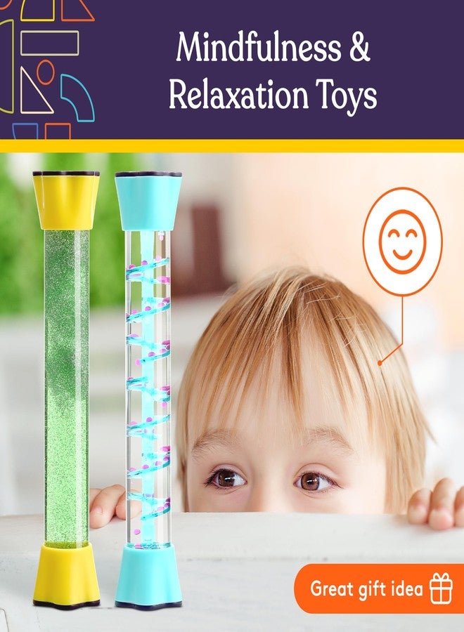 Special Supplies لعبة فقاعات الحركة السائلة الخاصة - أنابيب رائعة 5-pack مؤقت ساعة رملية ملونة مع حركة قطرات، غرفة النوم، اللعب الحسي للمنزل أو المدرسة (النمط 2) - Image 4