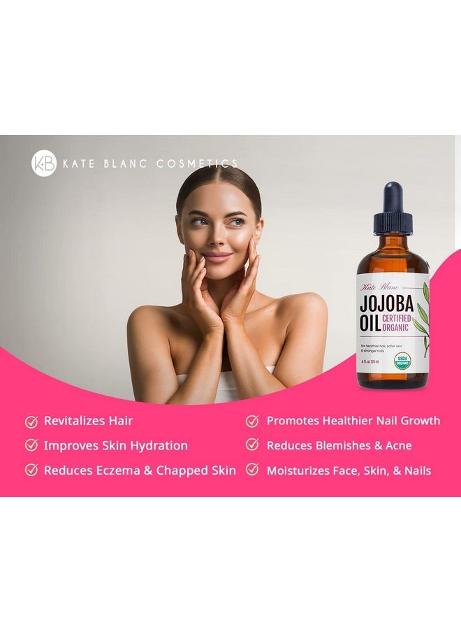 Kate Blanc Cosmetics - Kate Blanc Cosmetics Jojoba Oil for Hair, Face & Skin. Gua Sha Oil for Face Massage & Dermaplaning (2oz, Organic, 100% Pure, Natural) - Image 1