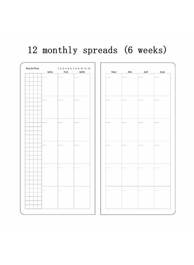 receip Undated Weekly Planner Notebook Pocket Organizer Appointment Book Journal Notebook A6 Week Plan Notepad (Red) - Image 4