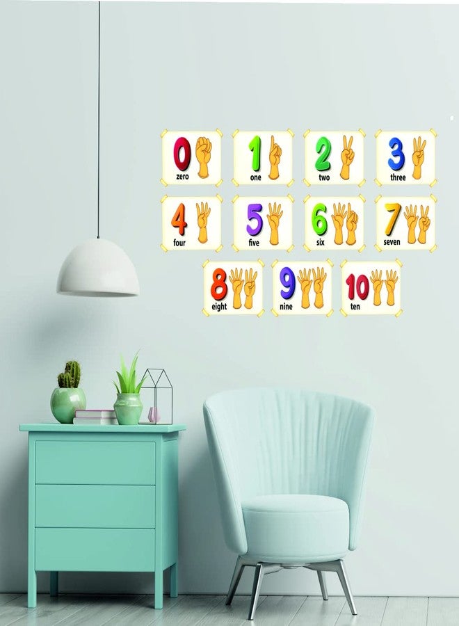Techgifti ملصقات جدارية متعددة الألوان من Techgifti لتعليم الأرقام باليد - للأطفال - ... - Image 5