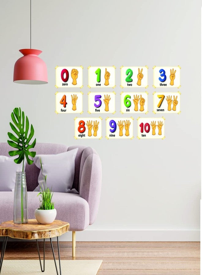 Techgifti ملصقات جدارية متعددة الألوان من Techgifti لتعليم الأرقام باليد - للأطفال - ... - Image 2