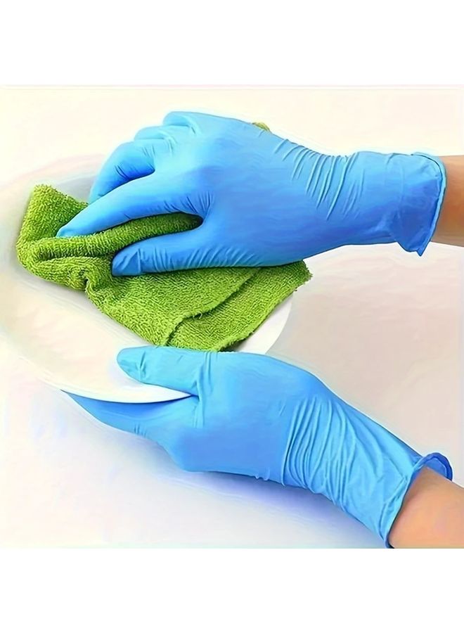 Thickened Blue Disposable Nitrile Gloves 100pcs Size L 5 Mil Oil Resistant Waterproof - Image 3
