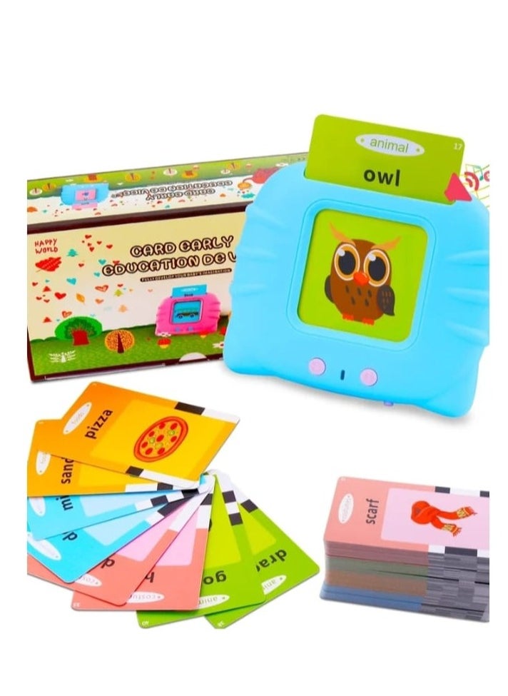 Shopping Point Talking Flash Cards Learning Toys for Toddlers 1-6 Year Old,British English, 224 Words, Audible Educational Toys, Preschool Learning Resource Electronic Interactive Toy Birthday Gifts for Kids-blue  - Image 1