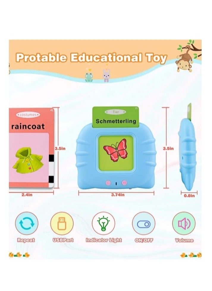 Shopping Point Talking Flash Cards Learning Toys for Toddlers 1-6 Year Old,British English, 224 Words, Audible Educational Toys, Preschool Learning Resource Electronic Interactive Toy Birthday Gifts for Kids-blue  - Image 2