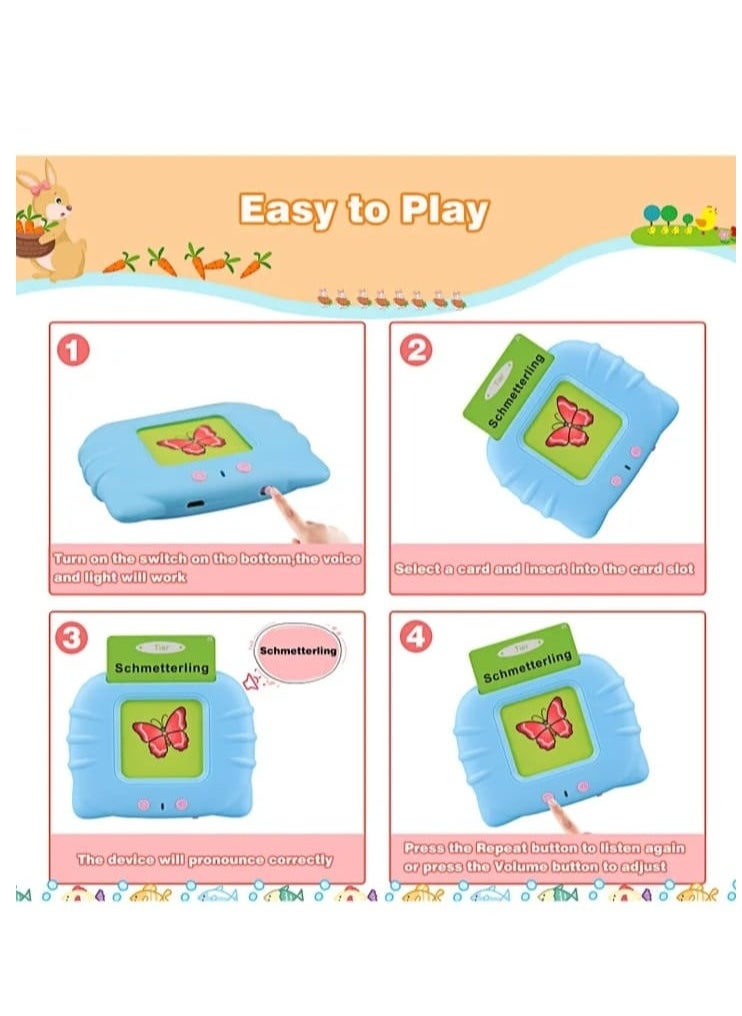 Shopping Point Talking Flash Cards Learning Toys for Toddlers 1-6 Year Old,British English, 224 Words, Audible Educational Toys, Preschool Learning Resource Electronic Interactive Toy Birthday Gifts for Kids-blue  - Image 3