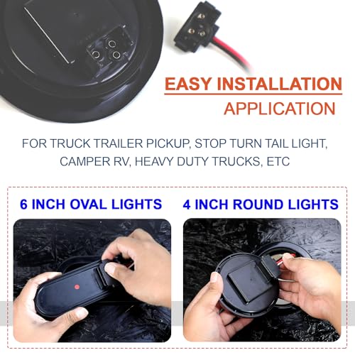 Ledvillage 20X Truck Trailer Molded 3 Prong Pin Pigtail Harness Plug 3-Wire Right Angle for Stop Turn Tail Brake Backup Light - Image 3