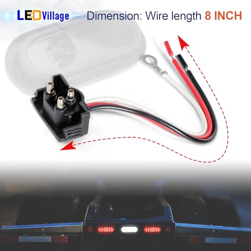 Ledvillage 20X Truck Trailer Molded 3 Prong Pin Pigtail Harness Plug 3-Wire Right Angle for Stop Turn Tail Brake Backup Light - Image 5