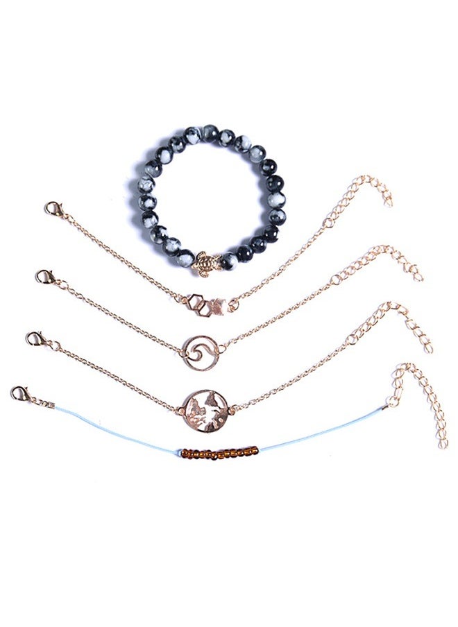 yongsheng Stylish Bracelet And Bangles Set，Beads Bracelet Natutal Stone Elastic Stretch Bracelet for Women Men  - Image 2
