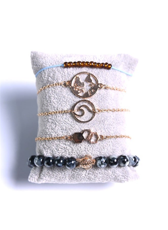 yongsheng Stylish Bracelet And Bangles Set，Beads Bracelet Natutal Stone Elastic Stretch Bracelet for Women Men  - Image 5