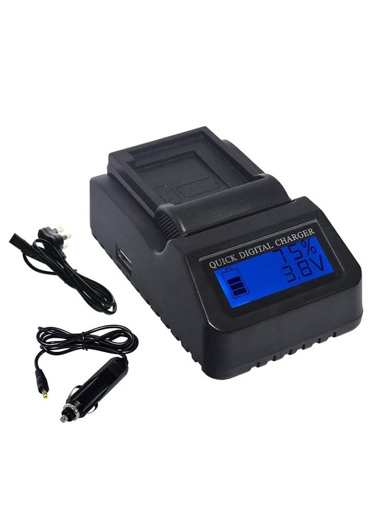 DMK Power بطارية بديلة قابلة للشحن DMK Power 2x NP-FH70 7.2V / 1800mAh وشاحن بطارية سريع LCD 1x متوافق مع كاميرات سوني - Image 2