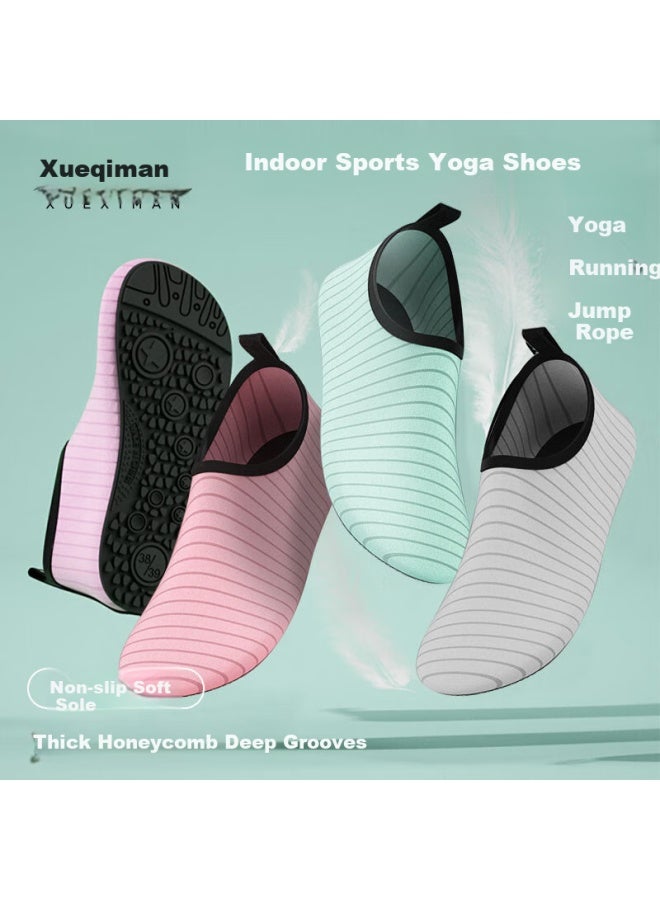 XUEXIMAN Xueximan Yoga Shoes Women Indoor Exercise Special Pilates Sports Shoes Skipping Rope Women Non-slip Soft Bottom Silent Running Fitness Shoes  - Image 1