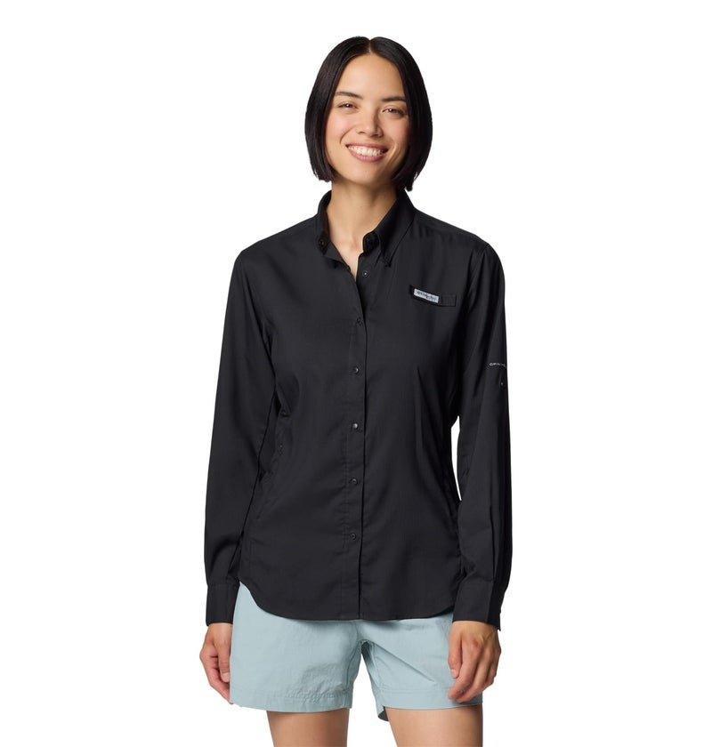 Columbia Womens PFG Tamiami II Long Sleeve Fishing Shirt Black Small - Image 2