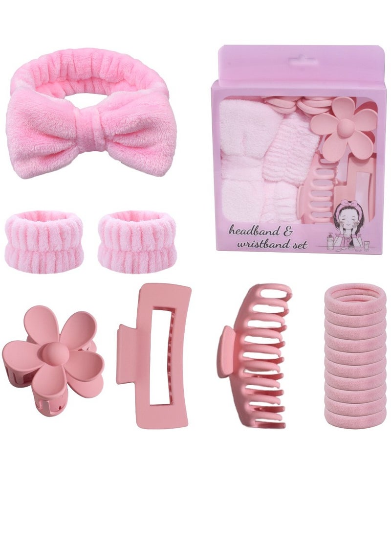 COYICMSS 16pcs/set Women's multi-colored soft bow headband Hair claw combination set  - Image 1