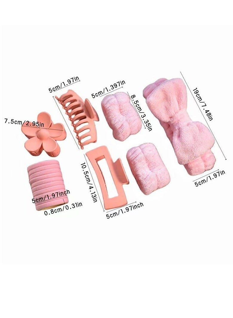 COYICMSS 16pcs/set Women's multi-colored soft bow headband Hair claw combination set  - Image 4