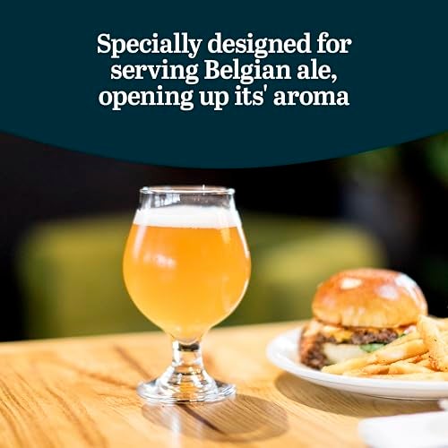 Libbey Craft Brews Classic Belgian Beer Glasses, Dishwasher Safe Beer Glasses Set of 4 for Belgian Ale, Tulip Beer Glasses - Image 2