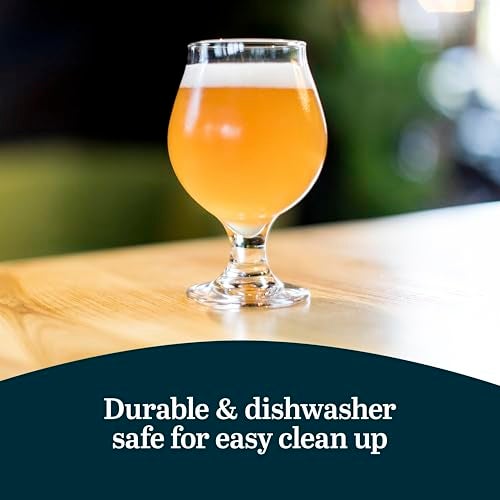 Libbey Craft Brews Classic Belgian Beer Glasses, Dishwasher Safe Beer Glasses Set of 4 for Belgian Ale, Tulip Beer Glasses - Image 5