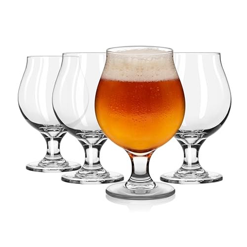 Libbey Craft Brews Classic Belgian Beer Glasses, Dishwasher Safe Beer Glasses Set of 4 for Belgian Ale, Tulip Beer Glasses - Image 1