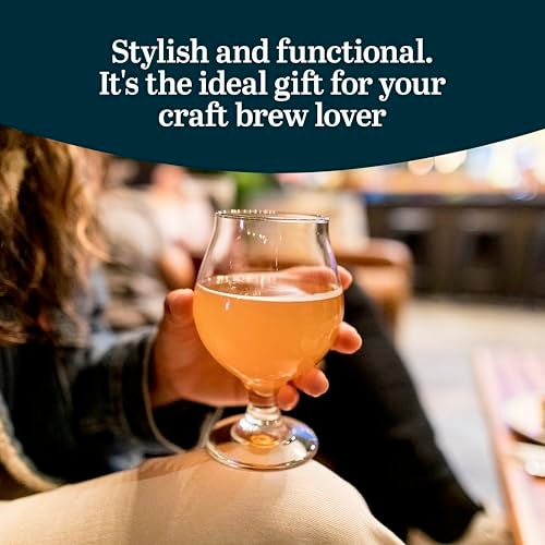 Libbey Craft Brews Classic Belgian Beer Glasses, Dishwasher Safe Beer Glasses Set of 4 for Belgian Ale, Tulip Beer Glasses - Image 4