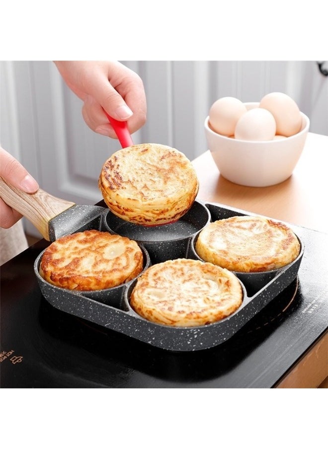 REOCLE Egg Pan Omelette Pan with 4-Cup Nonstick Granite Omelette Skillet Pancake Pan Healthy Egg Cooker Suitable for Gas Stove & Induction Cookware  - Image 4