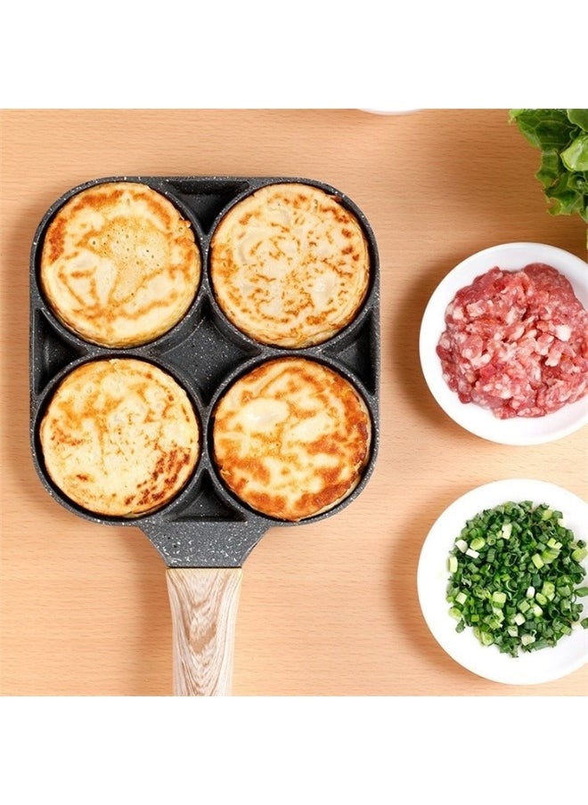 REOCLE Egg Pan Omelette Pan with 4-Cup Nonstick Granite Omelette Skillet Pancake Pan Healthy Egg Cooker Suitable for Gas Stove & Induction Cookware  - Image 2