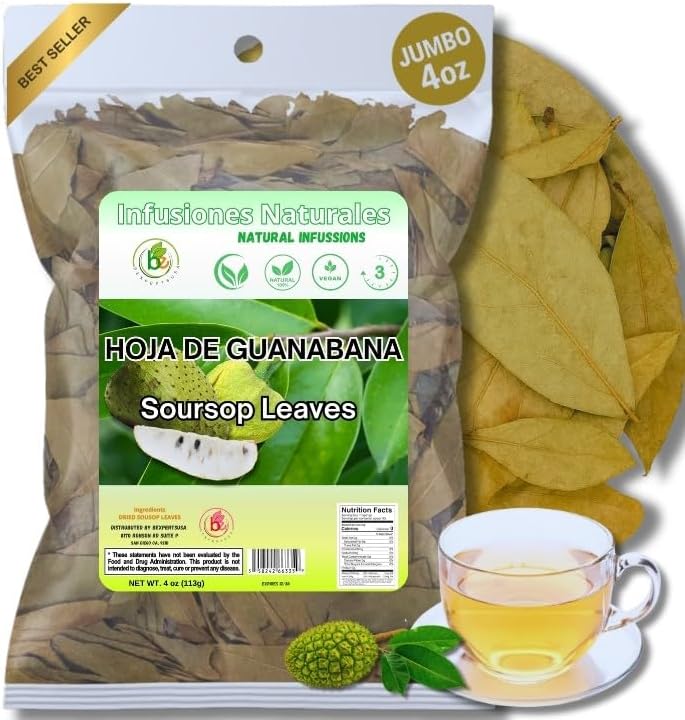 B-Experts Guanábana Hojas (Soursop Leaves Tea) – Jumbo 4 oz – 100% Natural, Vegan, Non-GMO, Wildcrafted Herbal Tea - Image 1