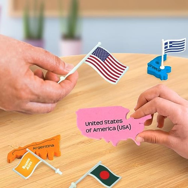 Imagimake Mapology لغز خريطة العالم مع أعلام الدولة وعواصمها لمدة 5+ سنوات على شكل بلد بانوراما الألغاز الجغرافيا التعلم والألعاب التعليمية للبنين والبنات هدية رمضان لمدة 5-12 - Image 5