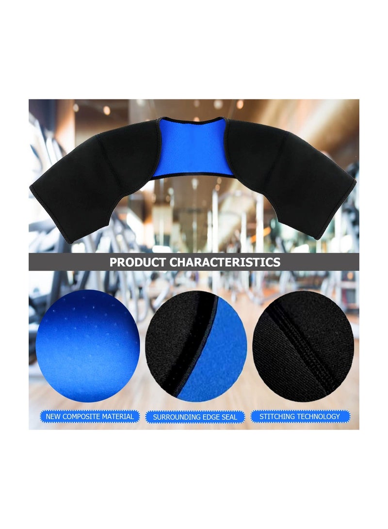 SYOSI دعامة كتف مزدوجة، واقي دعم دافئ، دعامة حزام الكتف، لممارسة رياضات رفع الأثقال في الهواء الطلق أثناء النوم، دعامة الكتف، لتخفيف آلام التهاب الأوتار المزمن، معدات حماية رياضية قابلة للتنفس (XL) - Image 2