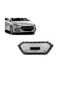 Front Bumper Grille Gloss Black For Hyundai Elantra 2017 To 2018