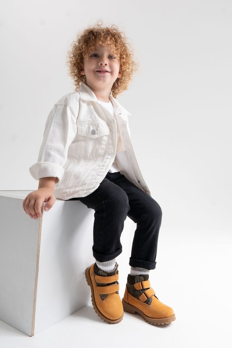 Boy Yellow Leather Anatomical Casual Boots