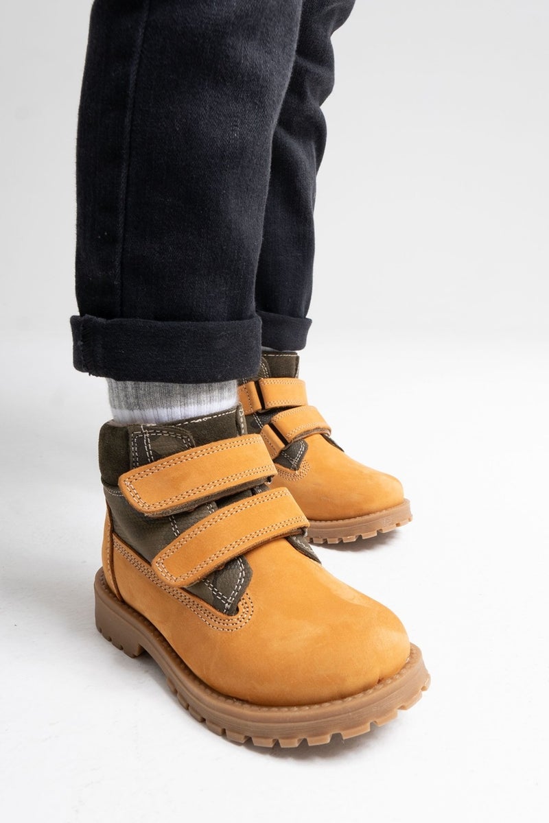 Boy Yellow Leather Anatomical Casual Boots
