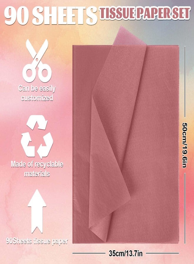 Whaline 90 Sheets Gradient Pink Tissue Paper Valentines Dusty Pink Gift Wrapping Paper Bulk 13.7 x 19.6 Inch Mixed Colors DIY Craft Tissue for Valentine's Day Party Wedding Baby Shower Birthday - Image 2