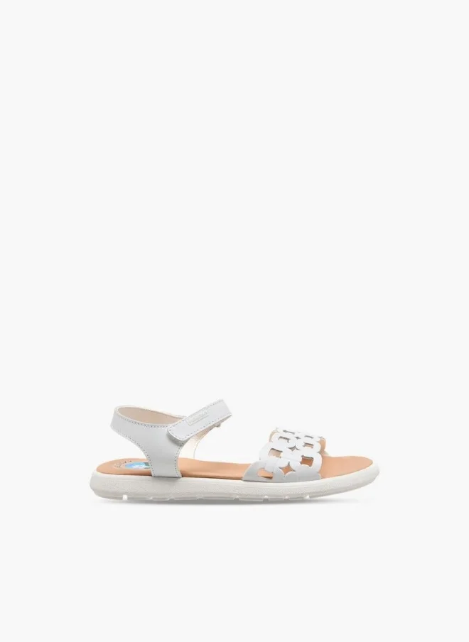 بابلوسكي Girls Textured Hook & Loop Sandals