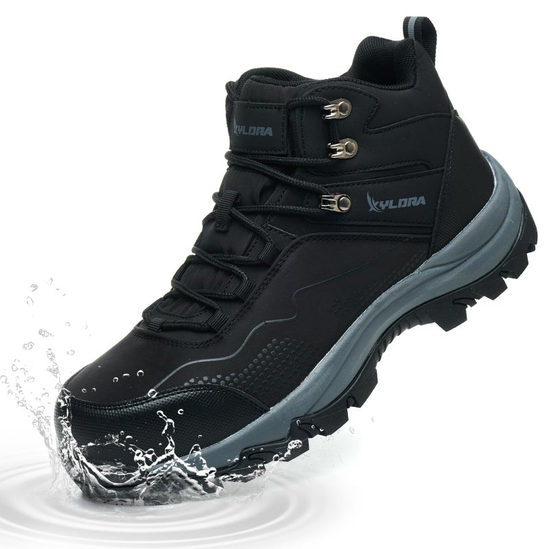 Xyldra Waterproof Steel Toe Boots for Men Wide Width Non Slip Work Boots Lightweight Slip Resistant Safety Shoes Indestructible Construction Composite Toe Sneakersï¼ˆBlack 40ï¼‰ - Image 1