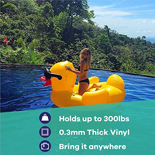 GAME لعبة 5000-BB بطة ديربي عملاقة، عوامة بالون قابلة للنفخ، صمامات تعبئة سريعة، سعة 300 رطل، حوامل أكواب مدمجة، 81 بوصة طول × 76 بوصة عرض × 44 بوصة ارتفاع - Image 3