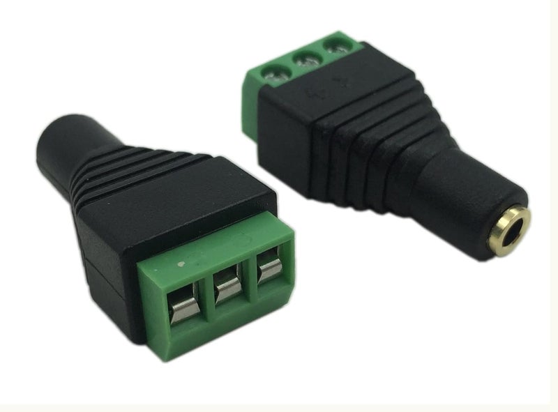 CERRXIAN 35mm Stereo Audio Video Female Jack to 3 Screw Terminal Female Headphone Replacement Solderless Balum Converter Adapter 2Pack - Image 2