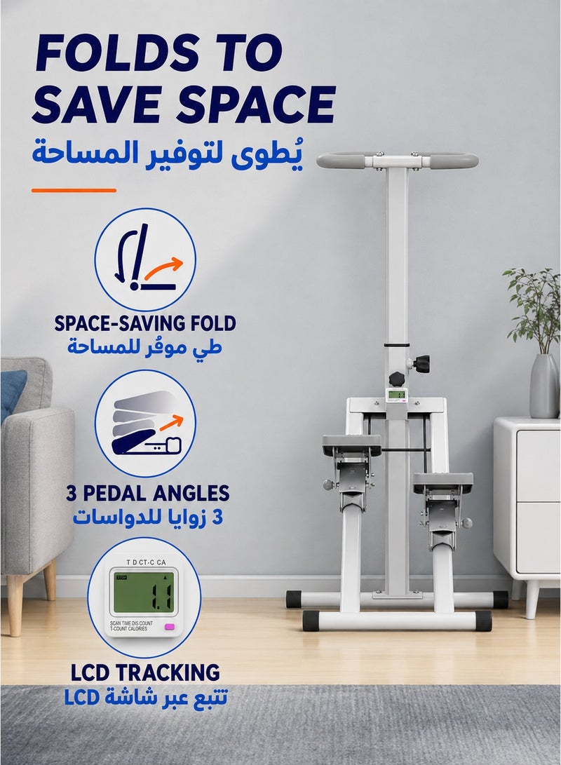 WALALLA Foldable Stair Stepper Machine - Heavy Duty 140kg Capacity Vertical Climber with Large Pedals | Full-Body Workout Equipment for Home Gym | Non-Slip & Space-Saving Design - Image 3
