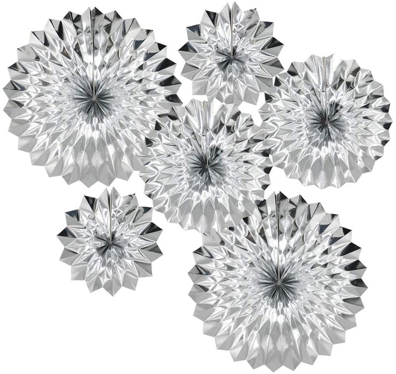 True Decor Party Decorations Set Tissue Fan Paper Pom Pom Parent (Silver) - Image 1
