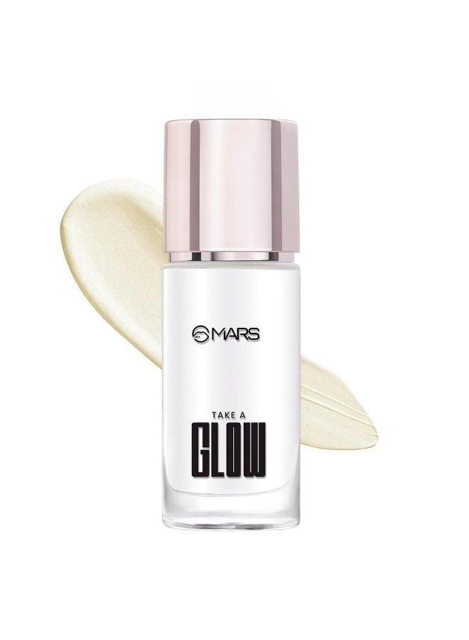 MARS Take A Glow Illuminating Primer + Strobe Cream | 3-in-1 Formula: Moisturiser, Face Primer & Highlighter | Enriched with Jojoba Oil (30ml) (02-LIGHT BEAM) - Image 1