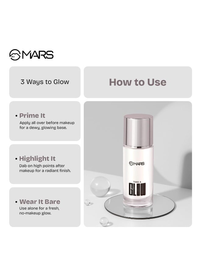 MARS Take A Glow Illuminating Primer + Strobe Cream | 3-in-1 Formula: Moisturiser, Face Primer & Highlighter | Enriched with Jojoba Oil (30ml) (02-LIGHT BEAM) - Image 5