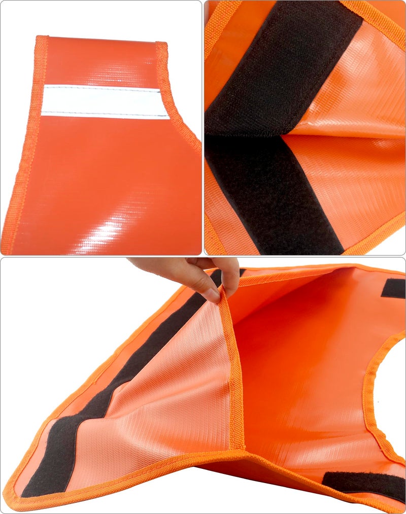 QWORK Winch Damper, Heavy Duty Safety Recovery Dampener Recovery Line Dampener Car Off-Road Winch Rope Dampener Blanket with Pocket, Orange, 1 Pack - Image 4