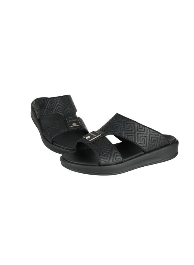 barjeel uno 008-3699 Barjeel Uno Mens Arabic Sandals 6878-M121 Black