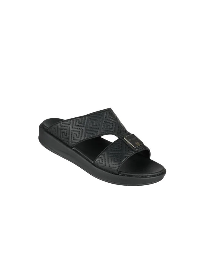 بارجيل أونو 008-3699 Barjeel Uno Mens Arabic Sandals 6878-M121 Black