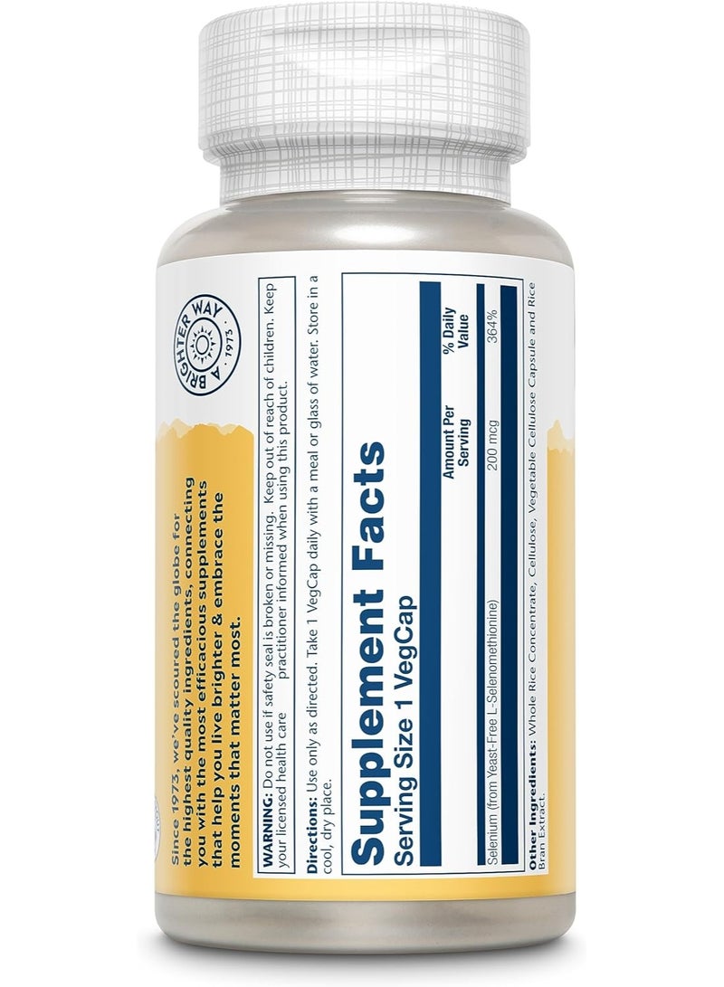 سيلينيوم خالي من الخميرة 200 ميكروغرام، 90 كبسولة نباتية - معدن مضاد للأكسدة من أجل صحة يومية - Image 2