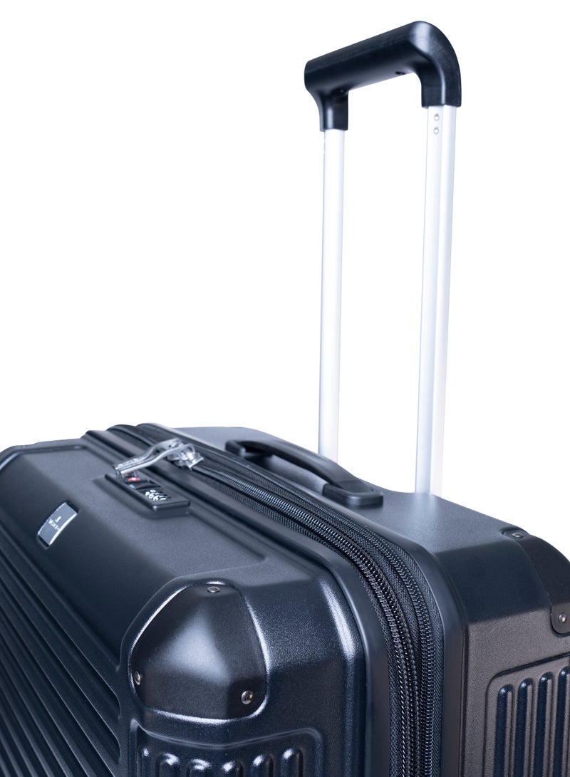 Track مجموعة حقائب Track Tronx الصلبة باللون الأسود - حقيبة سفر متينة من مادة PC، خفيفة الوزن وقابلة للتوسيع، حقيبة يد وحقائب تسجيل، قفل آمن، 4 عجلات دوارة مزدوجة، سحاب مضاد للسرقة، حقيبة تعبئة مزدوجة الجوانب - Image 4