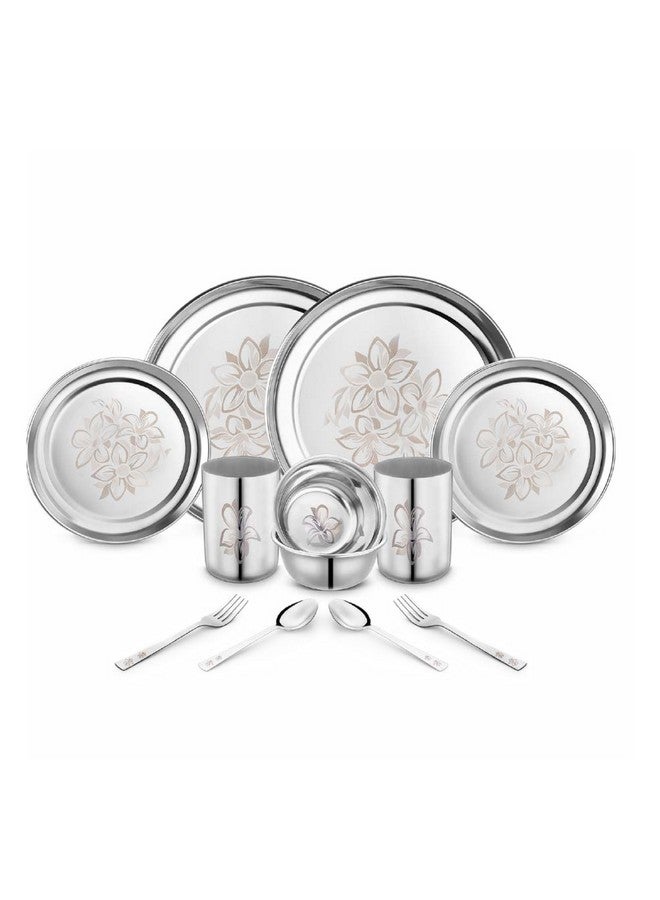 Classic Essentials Classic Essentials Stainless Steel Dinner Set|Serves 2 People|Heavy Gauge|Kitchen Set|Permanent Laser-Glory, Set of 12 - Image 1