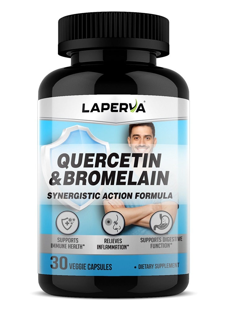 Laperva Quercetin & Bromelain, 30 Veggie Capsules – Supports Immune Health, Digestion & Antioxidant Protection