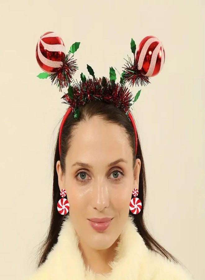 أقراط حلوى عيد الميلاد من RLHRNDE للنساء والفتيات، أقراط متدلية لطيفة مصنوعة يدويًا من الأكريليك بألوان حلوى النعناع الحمراء والخضراء، زينة مميزة لحفلات أعياد الميلاد (أحمر) - Image 5