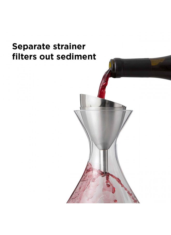 Rabbit Wine Aerator Shower Funnel with Sediment Strainer, Stainless Steel