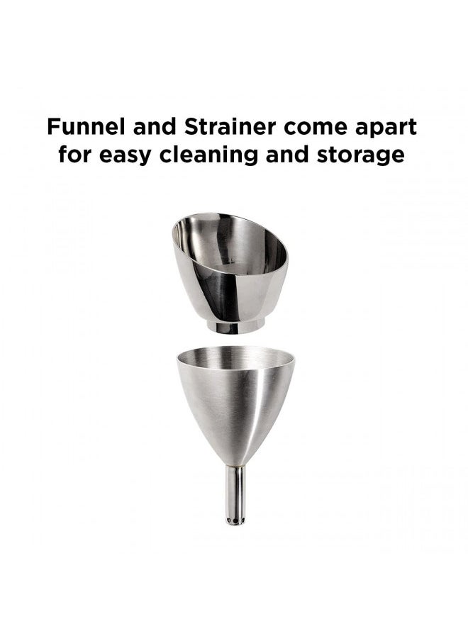 Rabbit Wine Aerator Shower Funnel with Sediment Strainer, Stainless Steel