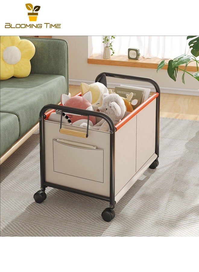 بلومنغ تايم لعبة سلة التخزين أشتات صندوق تخزين للإزالة الرف سلة غرفة نوم غرفة المعيشة سعة كبيرة سلة التخزين ، البيج - Image 2